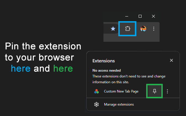 Pin the extension to your Chrome Taskbar